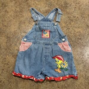 Vintage 1997 Looney Tunes Tweety Overalls Tweedy Size 5 Kids